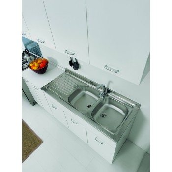 Lavello Inox doppia vasca destra Colavene