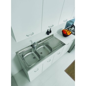 Lavello Inox doppia vasca sinistra Colavene