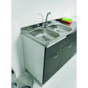Lavello Inox doppia vasca sinistra Colavene