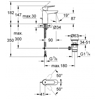GROHE MISCELATORE BIDET BAU EDGE