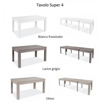 Tavolo Super 4 160x90 cm allungabile bianco frassinato