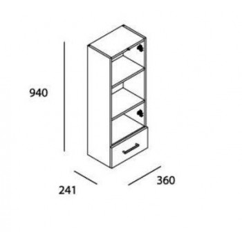 Mobile bagno 600 in legno laccato bianco lucido con lavabo Almagro