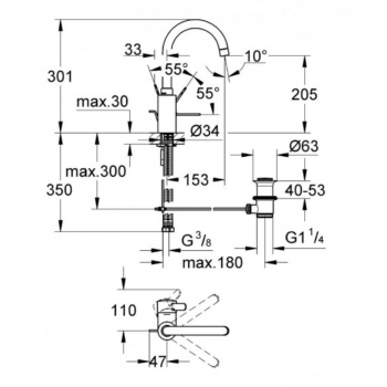 GROHE MISCELATORE LAVABO ESMART COSMO