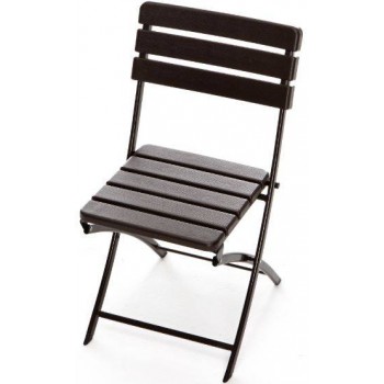 Sedia Plastik Wood in ferro...