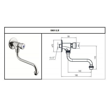 Rubinetto temporizzato lavabo parete serie CLASSIC