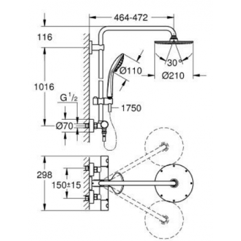 GROHE COLONNA DOCCIA EUPHORIA 450MM