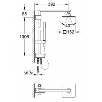 GROHE COLONNA DOCCIA EUPHORIA 450MM
