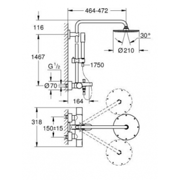 GROHE COLONNA DOCCIA EUPHORIA 450MM