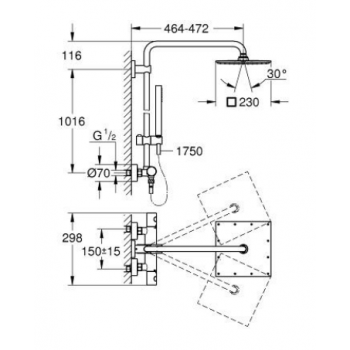 GROHE COLONNA DOCCIA EUPHORIA 450MM