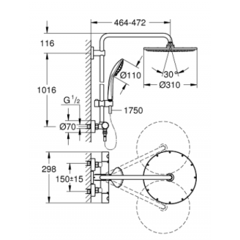Grohe Sistema doccia con miscelatore termostatico Euphoria System 310