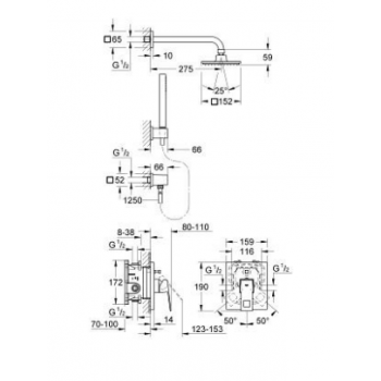 GROHE COLONNA DOCCIA EUPHORIA 450MM
