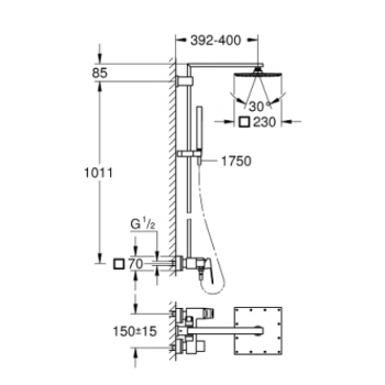 GROHE COLONNA DOCCIA EUPHORIA 450MM