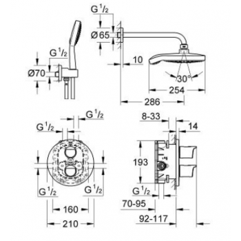 Grohe Set Doccia Power&Soul Cosmopolitan 190 Grohtherm 2000