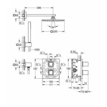 GROHE COLONNA DOCCIA EUPHORIA 450MM