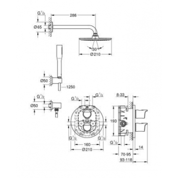 GROHE COLONNA DOCCIA EUPHORIA 450MM