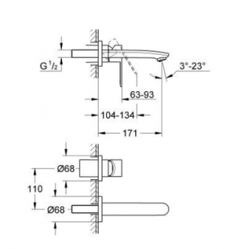 Grohe Eurostyle Cosmopolitan Miscelatore per lavabo a 2 fori Taglia S 19571002