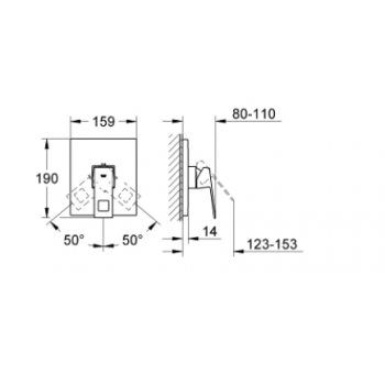 Grohe Miscelatore monocomando per doccia Eurocube 19898000