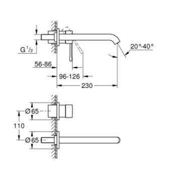 Grohe Miscelatore per lavabo a 2 fori Taglia M Essence 19967001