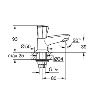 Grohe Adria Rubinetto a colonna per lavabo 20404001
