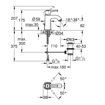 GROHE MISCELATORE BIDET EURODISC COSMO