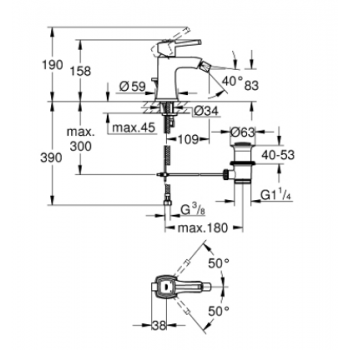 Grohe Grandera Miscelatore monocomando per bidet Taglia M 23315000