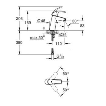 Grohe Eurosmart Miscelatore monocomando per lavabo Taglia M 23324001