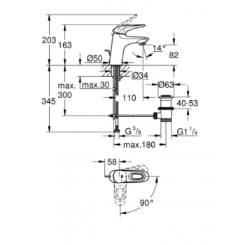GROHE MISCELATORE BIDET EURODISC COSMO
