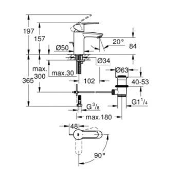 Grohe Eurostyle Cosmopolitan Miscelatore monocomando per lavabo Taglia S 2337420E
