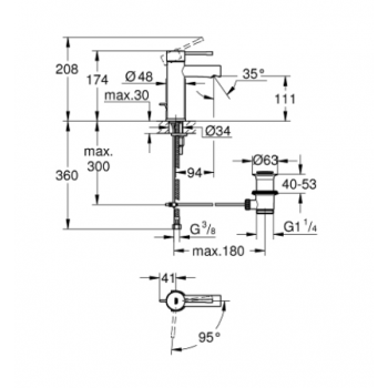 Grohe Essence Miscelatore monocomando per lavabo Taglia S 23379001