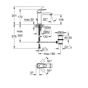 Grohe Eurocube Miscelatore monocomando per lavabo Taglia M 23445000