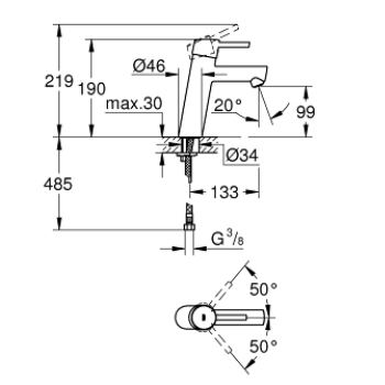 GROHE MISCELATORE BIDET EURODISC COSMO