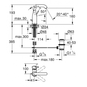 Grohe Essence Miscelatore monocomando per lavabo Taglia M 23462001