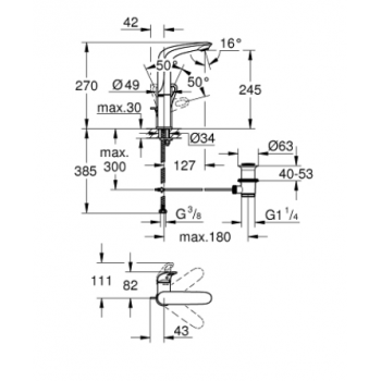 Grohe Eurostyle New Miscelatore monocomando per lavabo Taglia L 23569LS3