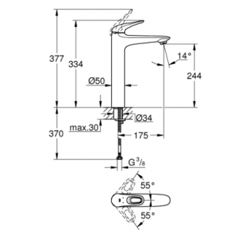 GROHE MISCELATORE BIDET EURODISC COSMO