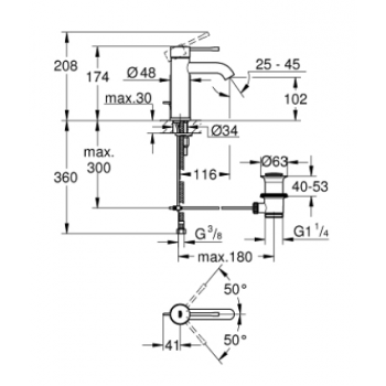 Grohe Essence Miscelatore monocomando per lavabo Taglia S 23589001