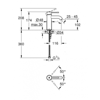 Grohe Essence Miscelatore monocomando per lavabo Taglia S 23590001