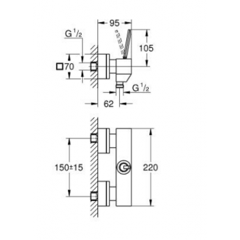 Grohe Eurocube Joy Miscelatore monocomando per doccia 23665000
