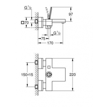 Grohe Eurocube Joy Miscelatore monocomando per vasca-doccia 23666000