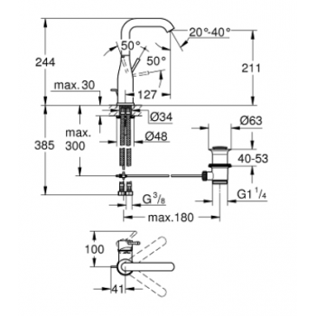 Grohe Essence Miscelatore monocomando per lavabo Taglia L 32628001
