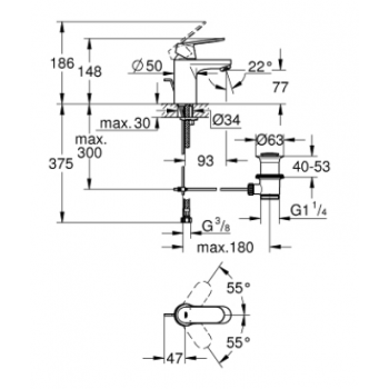 Grohe Eurosmart Cosmopolitan Miscelatore monocomando per lavabo Taglia S 3282500E
