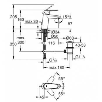 Grohe Eurodisc Cosmopolitan Miscelatore monocomando per lavabo Taglia S 3319020E