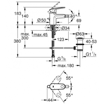 GROHE MISCELATORE BIDET EURODISC COSMO
