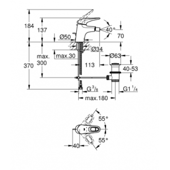 GROHE MISCELATORE BIDET EURODISC COSMO