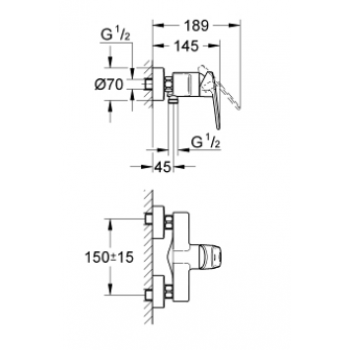 Grohe Europlus C Miscelatore monocomando per doccia 33577002