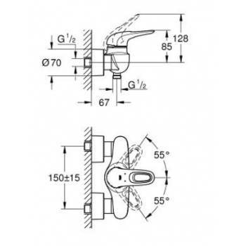 Grohe Eurostyle New Miscelatore Moon White per doccia 33590LS3