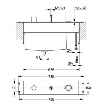 Grohe Miscelatore monocomando bordo vasca a 3 fori 33339000