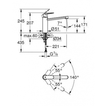 Grohe Eurosmart Cosmopolitan Miscelatore monocomando per lavello 30193000
