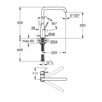 GROHE MISCELATORE BIDET EURODISC COSMO