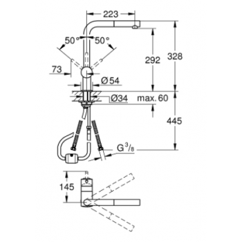 Grohe Minta Miscelatore Super Steal per lavello 32168DC0