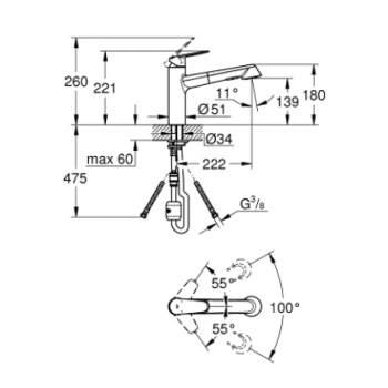 GROHE MISCELATORE BIDET EURODISC COSMO